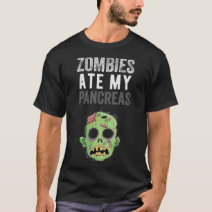 Zombies aten mijn alvleesklier Leuk diabetes meisj T-shirt