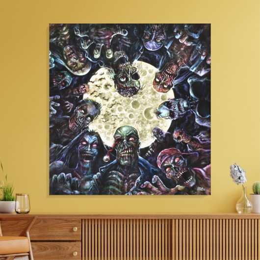 Zombies Attack (Zombie Horde) Canvas Afdruk (Insitu (Woonkamer))
