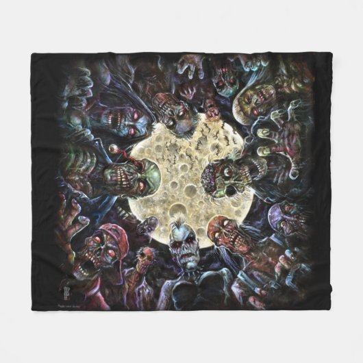 Zombies Attack (Zombie Horde) Fleece Deken (Voorkant (Horizontaal))