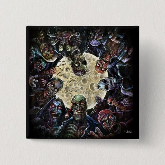 Zombies Attack (Zombie Horde) Vierkante Button 5,1 Cm (Voorkant)
