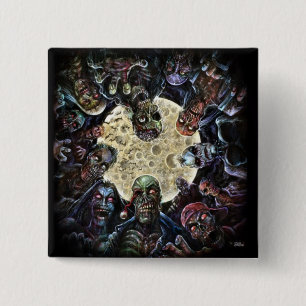 Zombies Attack (Zombie Horde) Vierkante Button 5,1 Cm