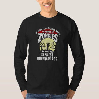 Zombies Bernese Mountain Dog Spooky Halloween   T-shirt