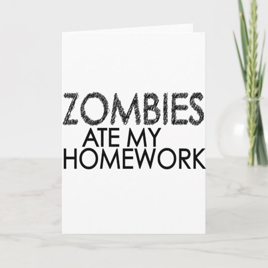 Zombies bij mijn huiswerk kaart (Voorkant)