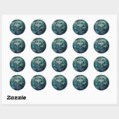 Zombies Birthday Party Fun Favor Ronde Sticker (Vel)