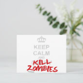 Zombiës blijven kalmeren en doden - gamergeek briefkaart (Staand voorkant)