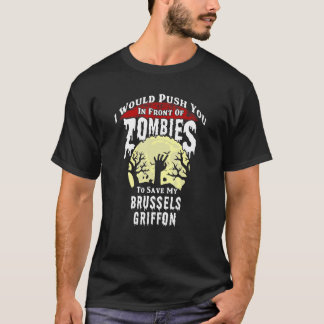 Zombies Brussels Griffon Griezelige Halloween T-shirt