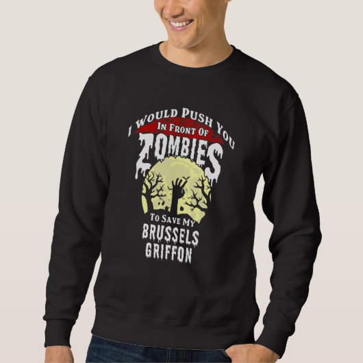 Zombies Brussels Griffon Griezelige Halloween Trui (Voorkant)