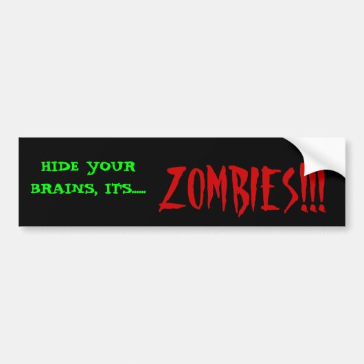 Zombiës! Bumpersticker (Voorkant)