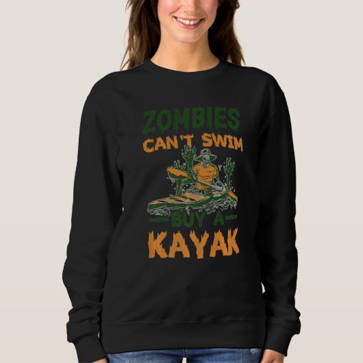 Zombies Can't Swim Buy A Kayak   Premium Trui (Voorkant)