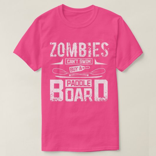 Zombies cant-zwemmer koopt een peddel op volle zee t-shirt (Design voorkant)