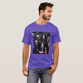 Zombies celebrate Halloween vintage T-shirt (Voorkant volledig)