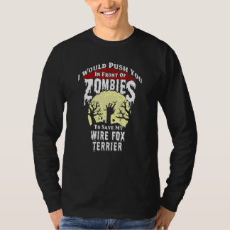Zombies Draad Fox Terrier Griezelig Halloween T-shirt