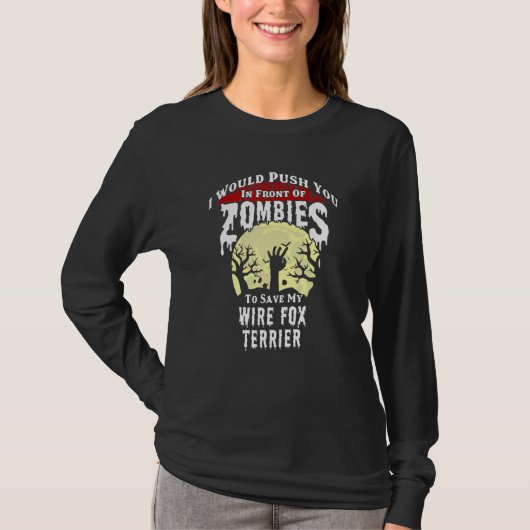 Zombies Draad Fox Terrier Spook Halloween T-shirt (Voorkant)