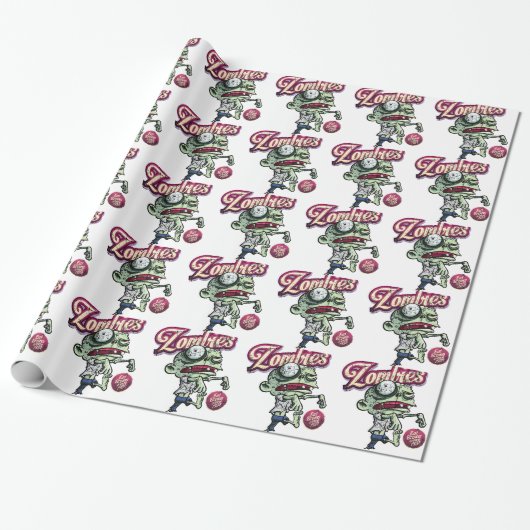 Zombies eat Brains Cadeaupapier (Uitgerold)