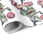Zombies eat Brains Cadeaupapier (Rol Hoek)