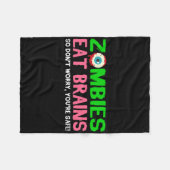 Zombies Eat Brains maken je niet zorgen dat je vei Fleece Deken (Voorkant (Horizontaal))