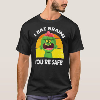 Zombiës eet breinen uit die je veilig voor haallow t-shirt