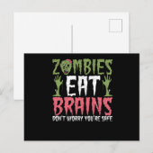 Zombiës eet hersenen Maak je geen zorgen, je bent Briefkaart (Voorkant / Achterkant)