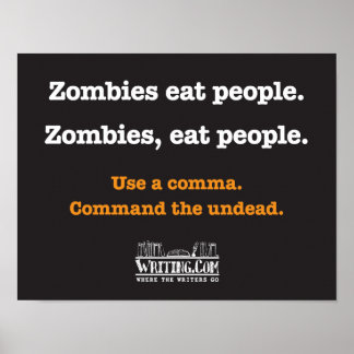 Zombies, eet mensen op. poster
