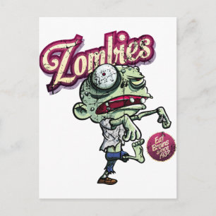 Zombies eten Brains Briefkaart