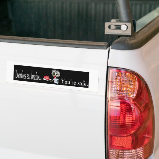 Zombies eten breinen... bumpersticker (Op Truck)