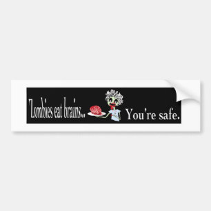 Zombies eten breinen... bumpersticker