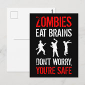 Zombies eten breinen - maak je geen zorgen, je ben briefkaart (Voorkant / Achterkant)