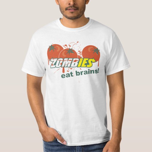 Zombies eten breinen uit! t-shirt (Voorkant)
