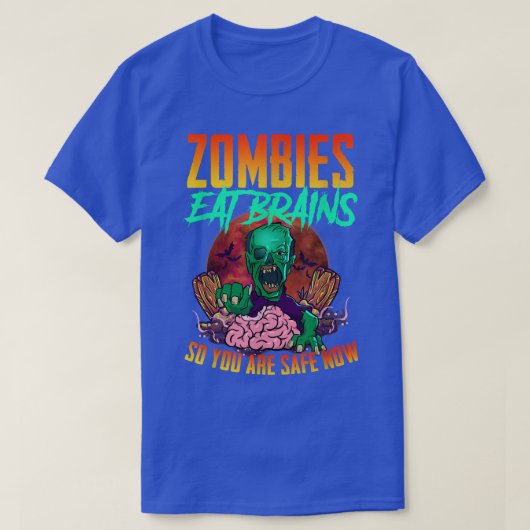 Zombies eten breinen zodat je nu veilig bent - gra t-shirt (Design voorkant)