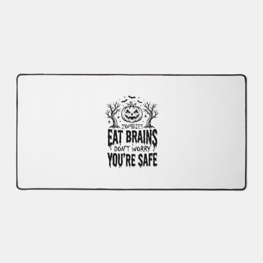 Zombies Eten Hersenen Grappige Halloween Vector On Bureaumat (Voorkant)