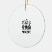 Zombies Eten Hersenen Grappige Halloween Vector On Keramisch Ornament (Links)