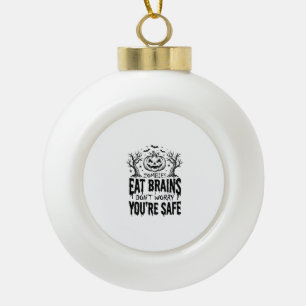 Zombies Eten Hersenen Grappige Halloween Vector On Keramische Bal Ornament