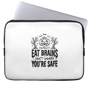 Zombies Eten Hersenen Grappige Halloween Vector On Laptop Sleeve