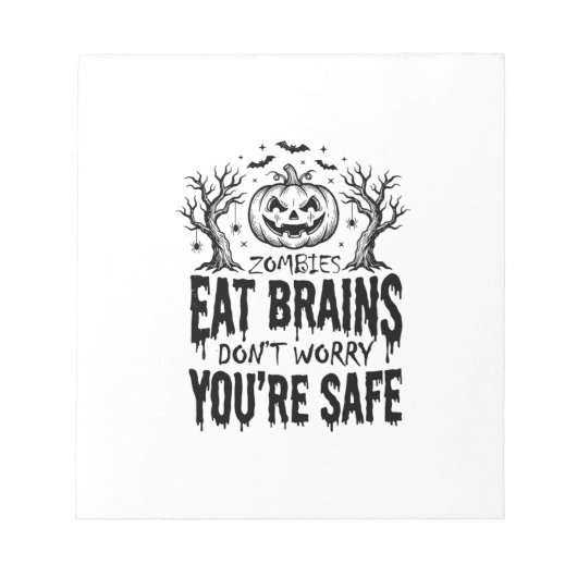 Zombies Eten Hersenen Grappige Halloween Vector On Notitieblok (Voorkant)