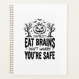 Zombies Eten Hersenen Grappige Halloween Vector On Planner