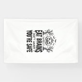 Zombies Eten Hersenen Grappige Halloween Vector On Spandoek (Horizontaal)