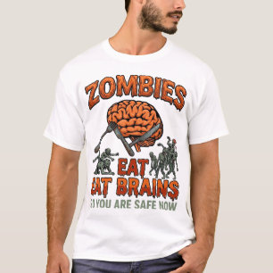 Zombies Eten Hersenen Halloween Hersenen Vork Mes_ T-shirt