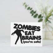Zombies eten HERSENEN (je bent veilig) Briefkaart (Staand voorkant)