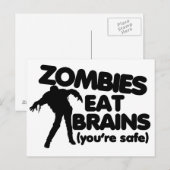 Zombies eten HERSENEN (je bent veilig) Briefkaart (Voorkant / Achterkant)