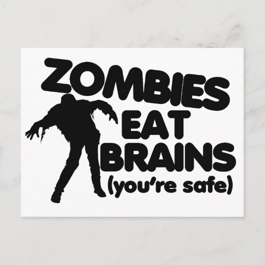 Zombies eten HERSENEN (je bent veilig) Briefkaart (Voorkant)