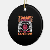 Zombies eten hersenen klassiek keramisch ornament (Links)