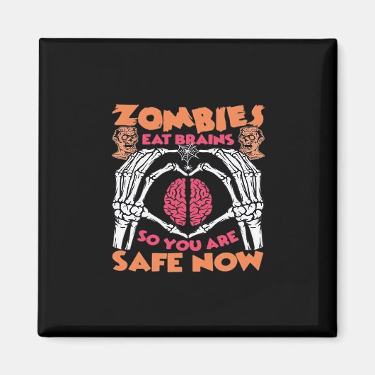 Zombies eten hersenen klassiek magneet (Voorkant)