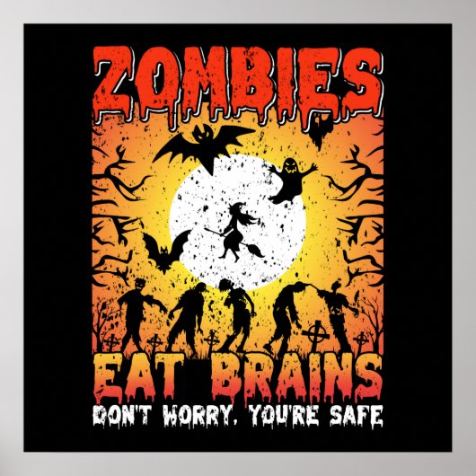 Zombies Eten Hersenen Poster (Voorkant)