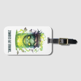 Zombies eten hersenen. Spooky Halloween Jar met Gl Bagagelabel