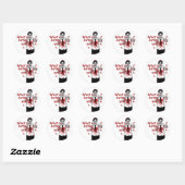Zombies eten ronde sticker (Vel)