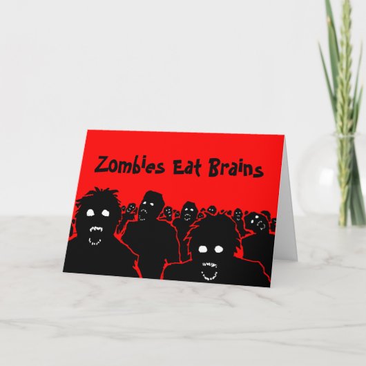 Zombies eten Wenskaart van hersenen Kaart (Voorkant)