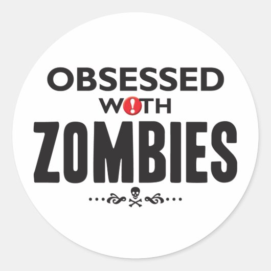 Zombies geobsedeerd ronde sticker (Voorkant)