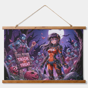 Zombies Hand-out Hersenmassa Halloween Snoep of ee Hangend Wandkleed