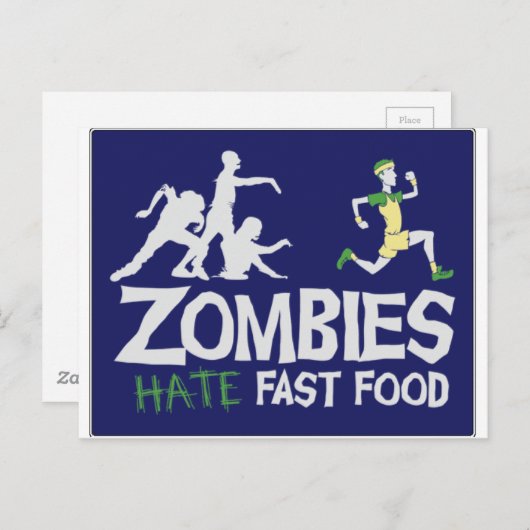 Zombies HATE Fast Food Briefkaart (Voorkant / Achterkant)