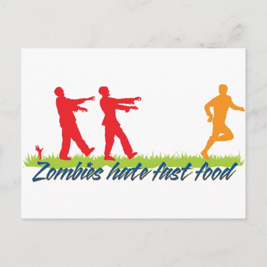 Zombies Hate Fast Food Briefkaart (Voorkant)